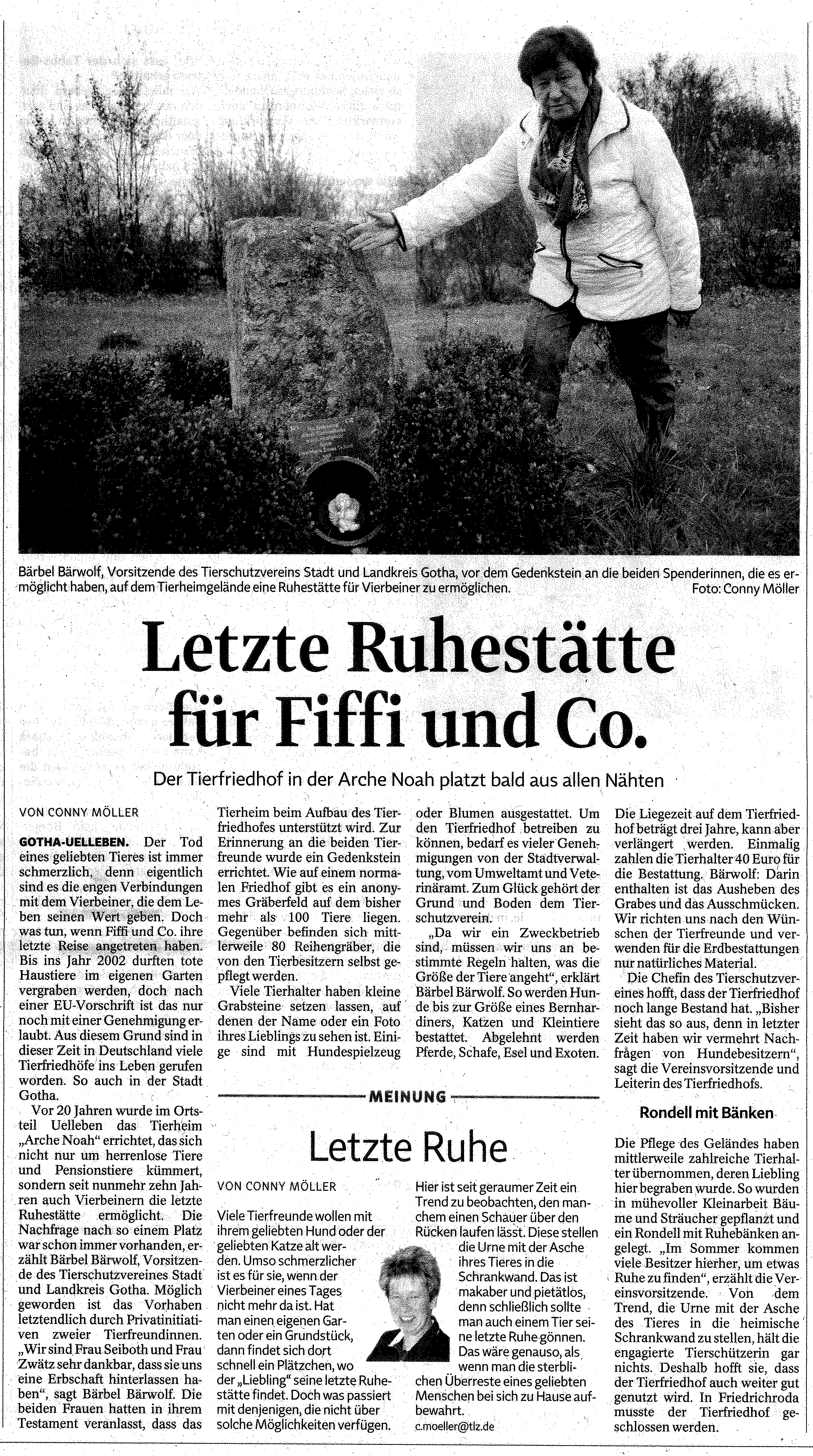 Letzte Ruhestätte für Fiffi und Co.