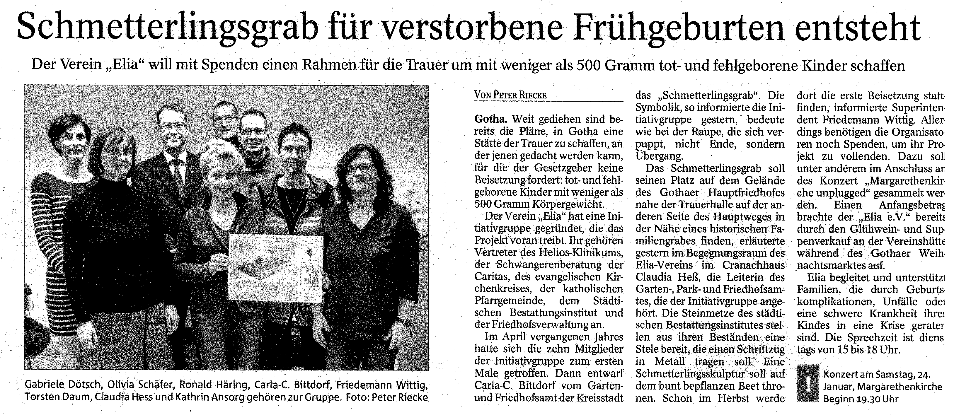 chmetterlingsgrab für verstorbene Frühgeburten entsteht