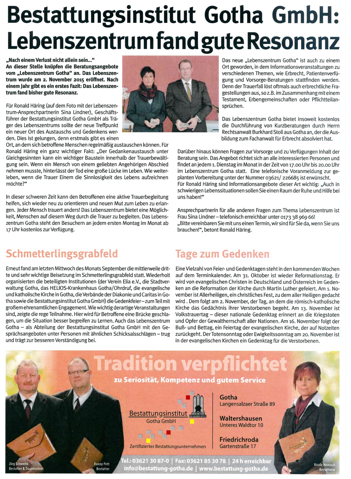 Tage zum Gedenken